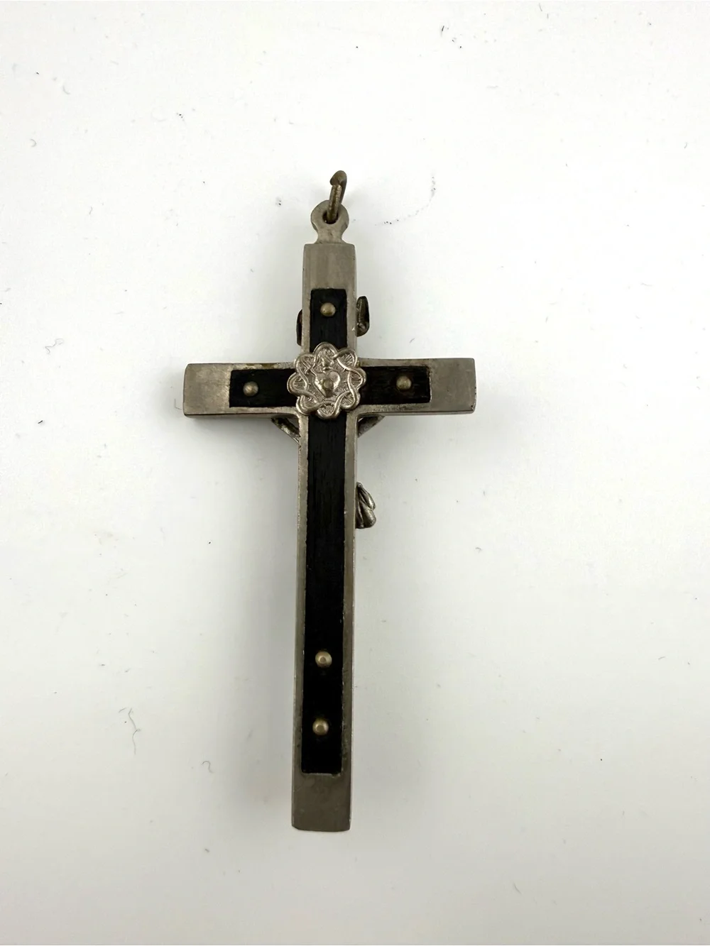 Vintage Catholic Religious Crucifix Sacred Heart of Jesus emblem